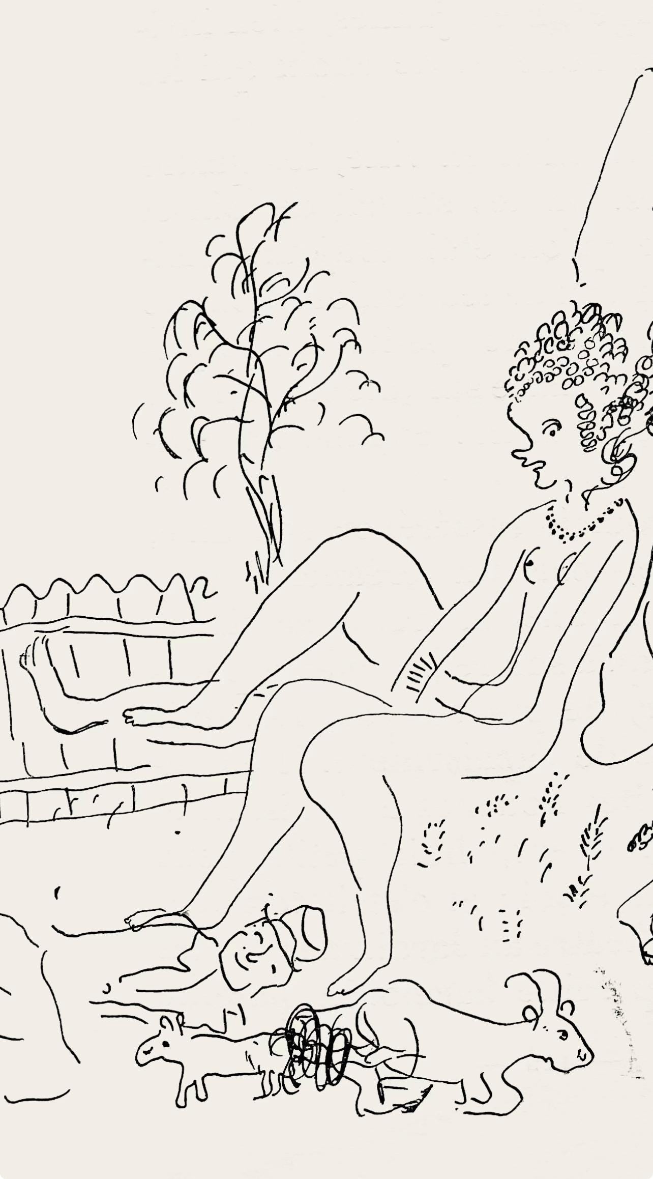 Marc Chagall, Composition, Suite Provinciale Avec 92 Dessins Indits De Marc Chagall, Lithograph