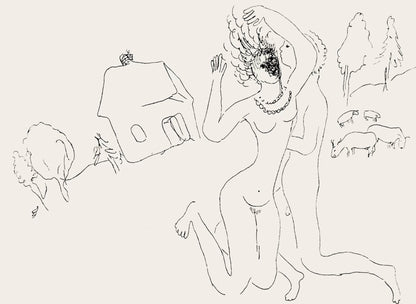 Marc Chagall, Composition, Suite Provinciale Avec 92 Dessins Indits De Marc Chagall, Lithograph
