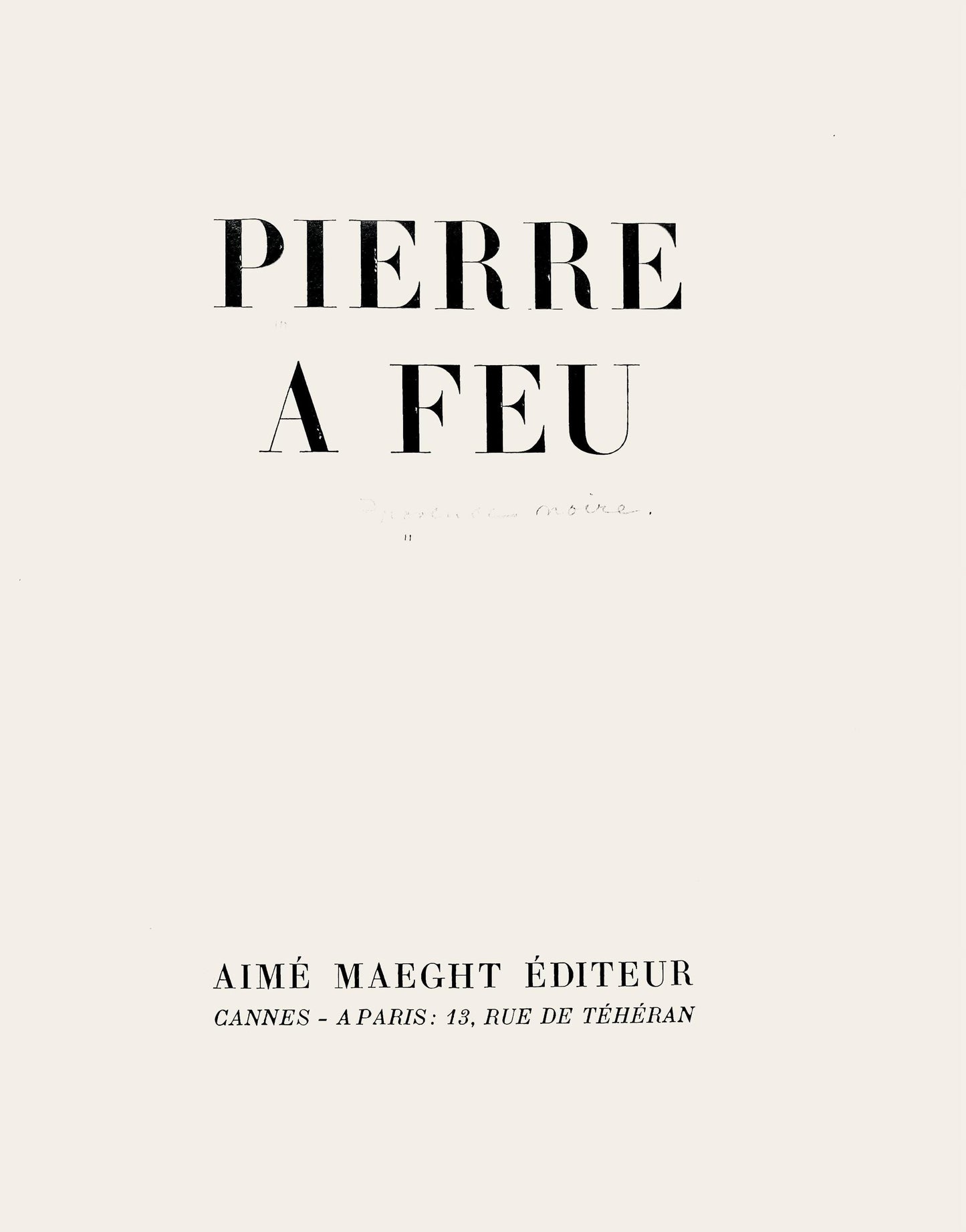 Andr Marchand, Composition, Pierre Feu Provence Noire, Lithograph