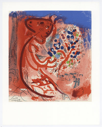 Marc Chagall, Composition, Lettre Mon Peintre Raoul Dufy, Lithograph