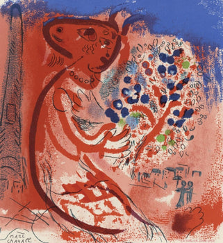Marc Chagall, Composition, Lettre Mon Peintre Raoul Dufy, Lithograph