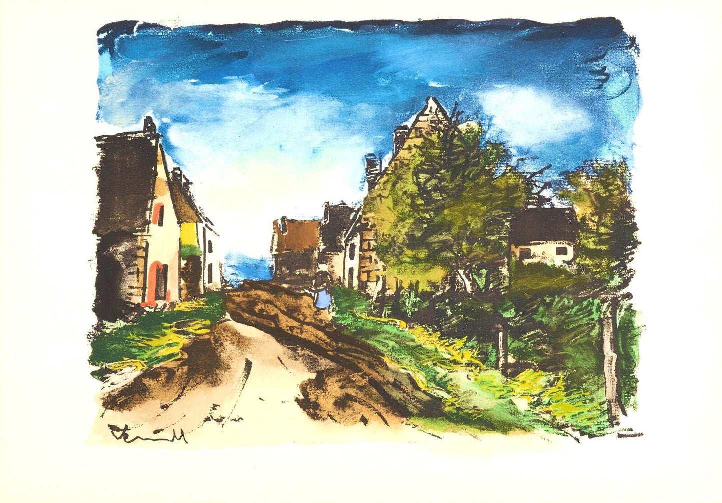 Maurice De Vlaminck, Paysage D'Ile-De-France, Douze Contemporains, Lithograph