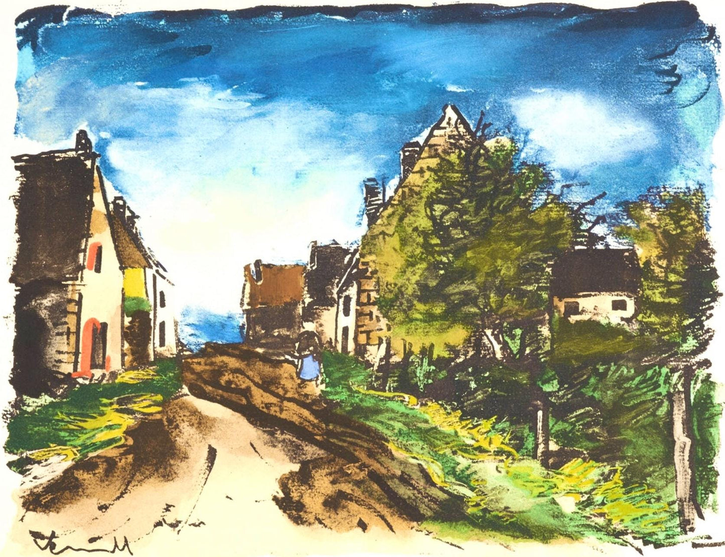 Maurice De Vlaminck, Paysage D'Ile-De-France, Douze Contemporains, Lithograph