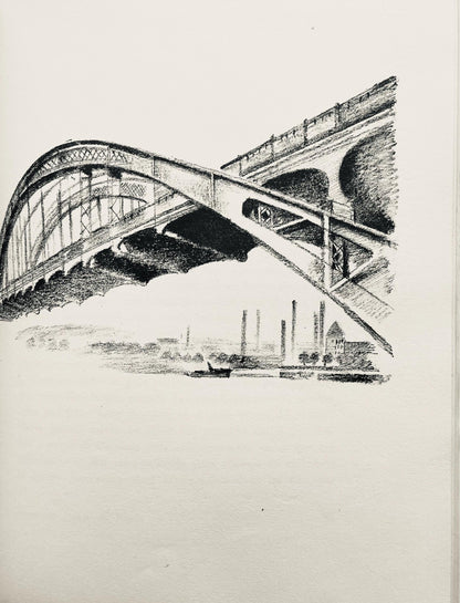 Robert Delaunay, Le Pont Arien (Habasque 720-728), Allo! Paris!, Lithograph