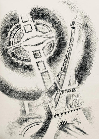 Robert Delaunay, La Tour et le Champ de Mars (Habasque 720-728), Allo! Paris!, Lithograph