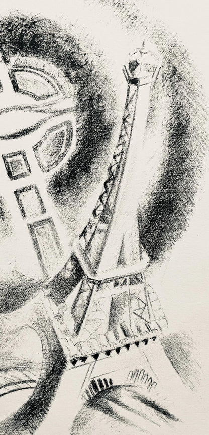 Robert Delaunay, La Tour et le Champ de Mars (Habasque 720-728), Allo! Paris!, Lithograph