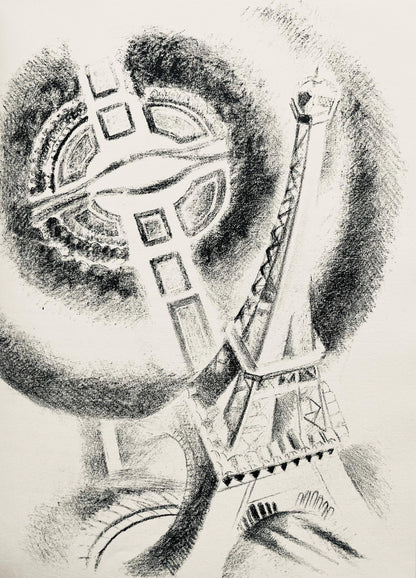 Robert Delaunay, La Tour et le Champ de Mars (Habasque 720-728), Allo! Paris!, Lithograph