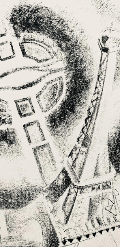 Robert Delaunay, La Tour et le Champ de Mars (Habasque 720-728), Allo! Paris!, Lithograph
