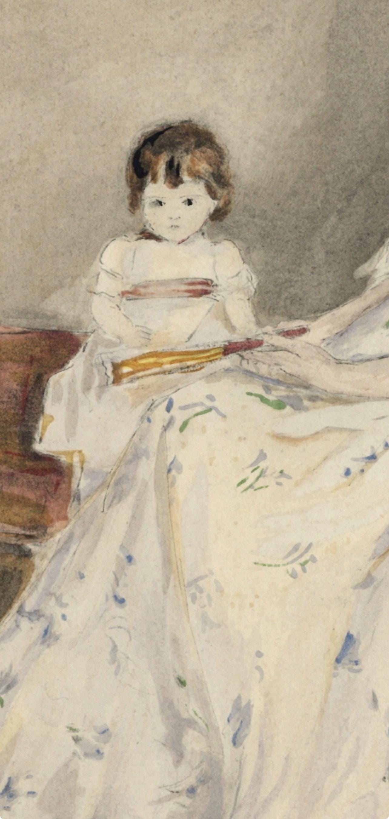 Berthe Morisot, Jeune Femme Et Enfant Sur Un Canap (Mme Pontillon Et Sa Fille), Berthe Morisot
