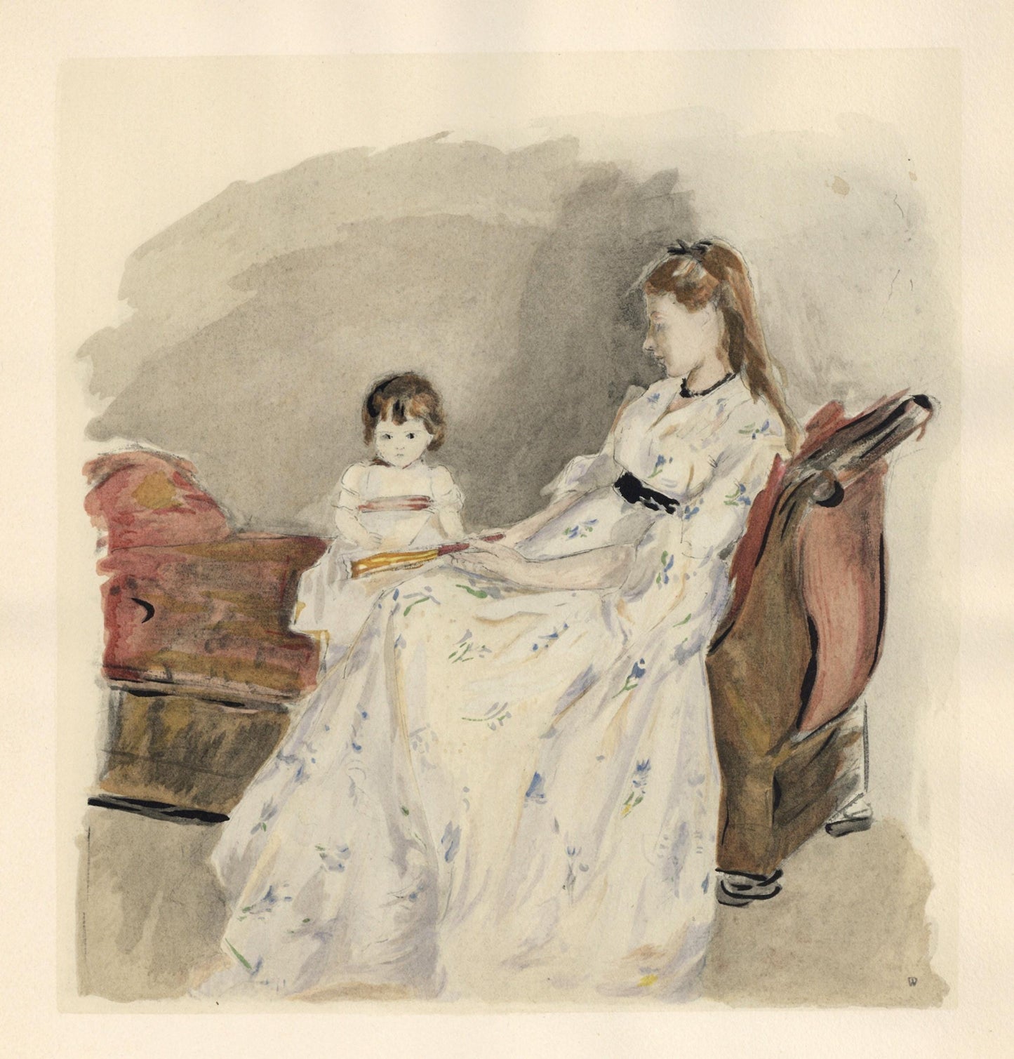 Berthe Morisot, Jeune Femme Et Enfant Sur Un Canap (Mme Pontillon Et Sa Fille), Berthe Morisot