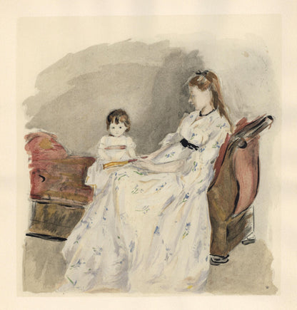 Berthe Morisot, Jeune Femme Et Enfant Sur Un Canap (Mme Pontillon Et Sa Fille), Berthe Morisot