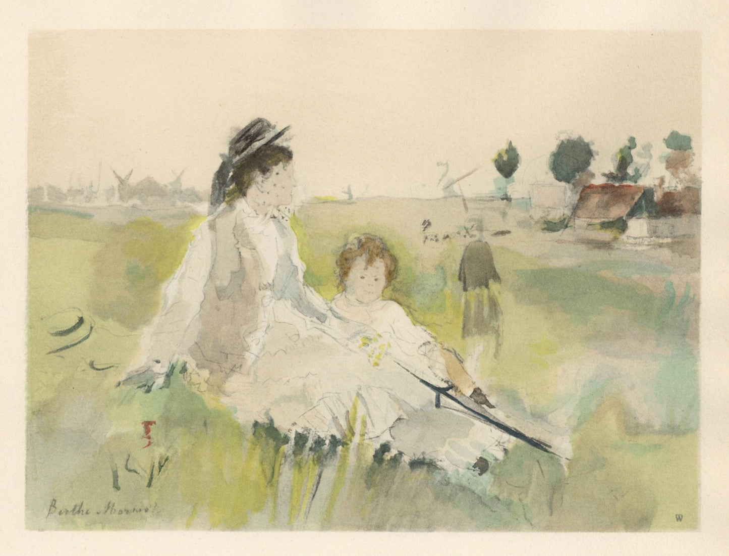 Berthe Morisot, Jeune Femme Et Enfant Dans L'Herbe (Mme Gobillard Et Sa Fille), Berthe Morisot