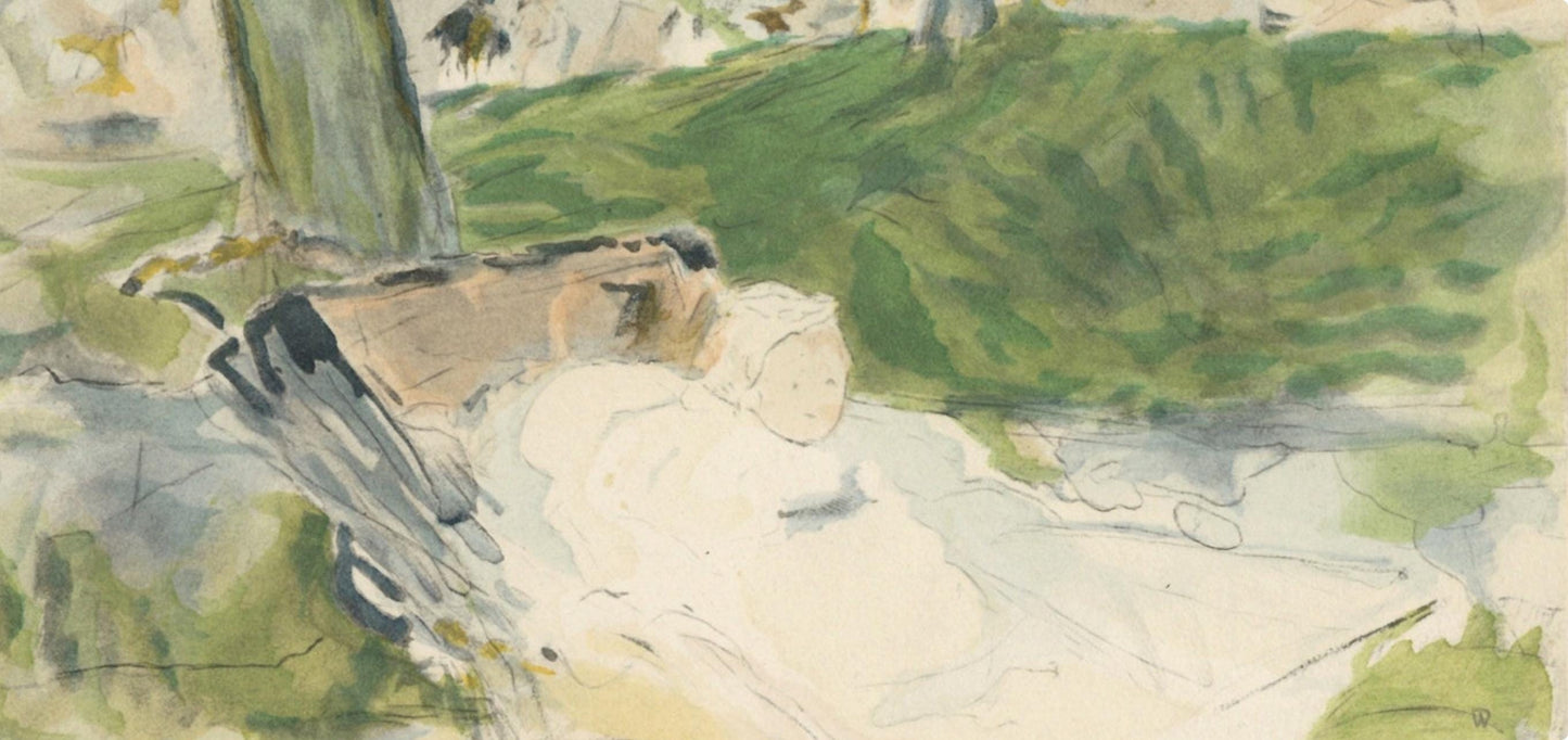 Berthe Morisot, Bibi Dans Sa Voiture Au Bois, Berthe Morisot Seize Aquarelles, Lithograph