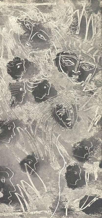 Pablo Picasso, Visages (Bloch 361A-E; Baer 683-688; Cramer 38), La Chvre-Feuille, Engraving And