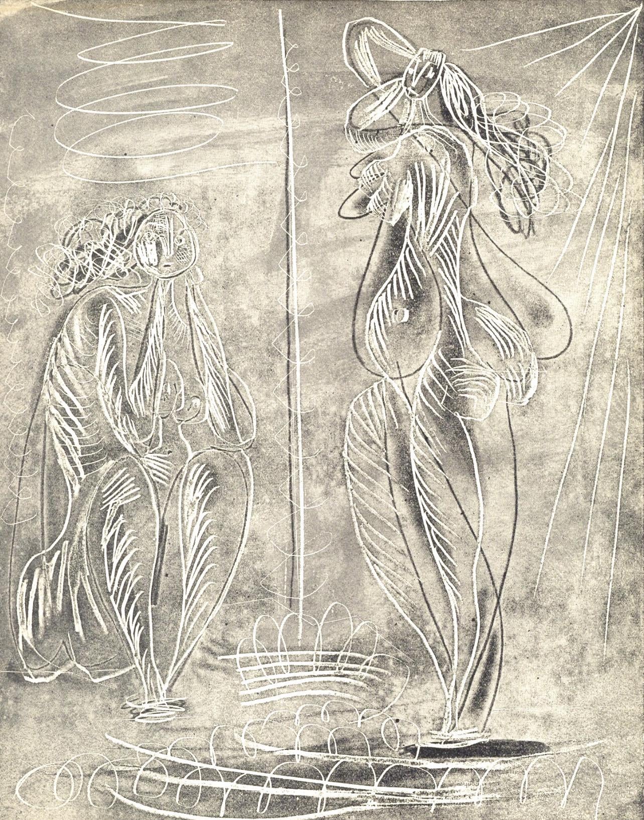 Pablo Picasso, Trois Baigneuses (Bloch 361A-E; Baer 683-688; Cramer 38), La Chvre-Feuille, Engraving