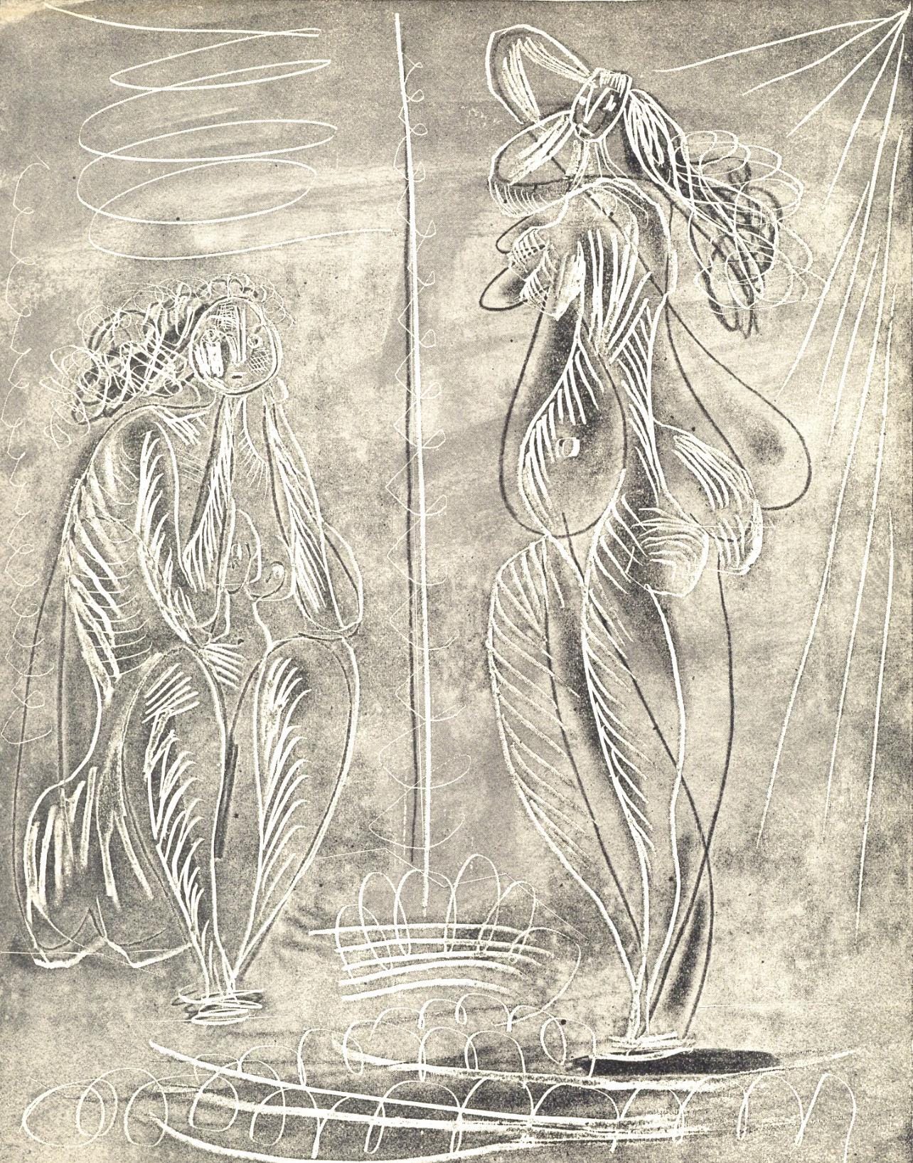 Pablo Picasso, Trois Baigneuses (Bloch 361A-E; Baer 683-688; Cramer 38), La Chvre-Feuille, Engraving