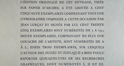 Jean Lurat, La Balance (Libra), Les Signes Du Zodiaque, Lithograph