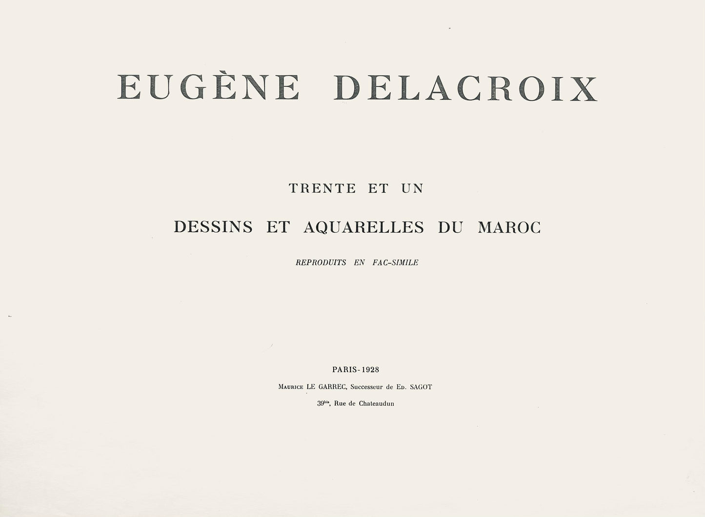 Eugne Delacroix, Composition, Trente Et Un Dessins Et Aquarelles Du Maroc, Lithograph