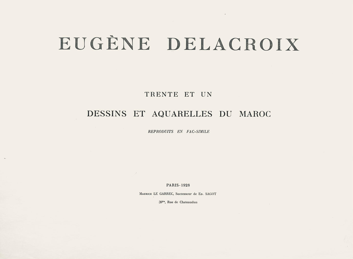 Eugne Delacroix, Composition, Trente Et Un Dessins Et Aquarelles Du Maroc, Lithograph