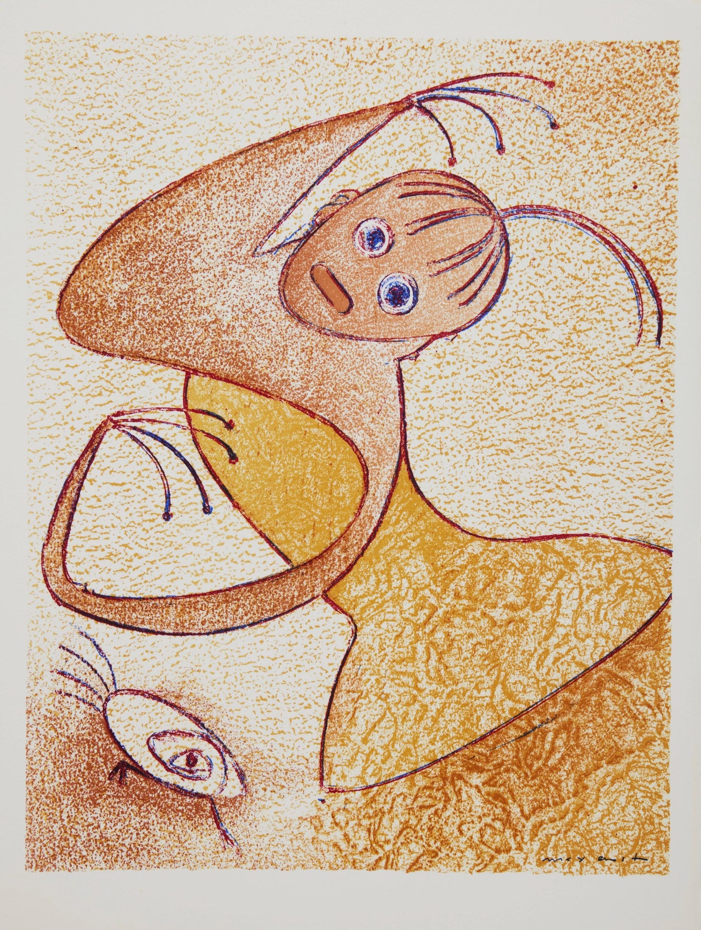 Max Ernst, Composition, San Lazzaro Et Ses Amis, Xxe Sicle, Lithograph