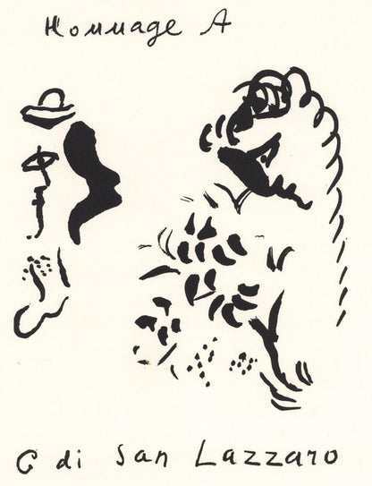 Marc Chagall, Composition, San Lazzaro Et Ses Amis, Xxe Sicle, Lithograph