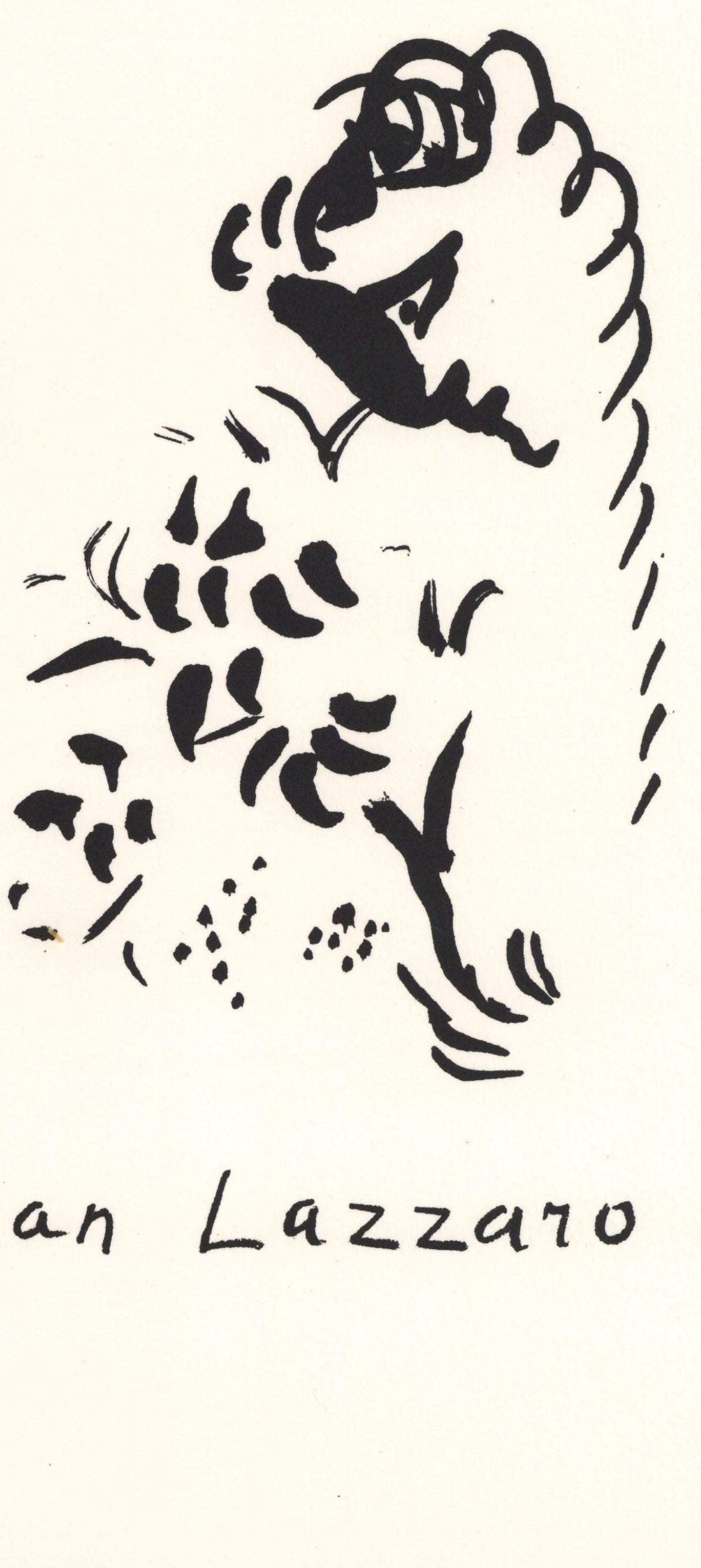 Marc Chagall, Composition, San Lazzaro Et Ses Amis, Xxe Sicle, Lithograph