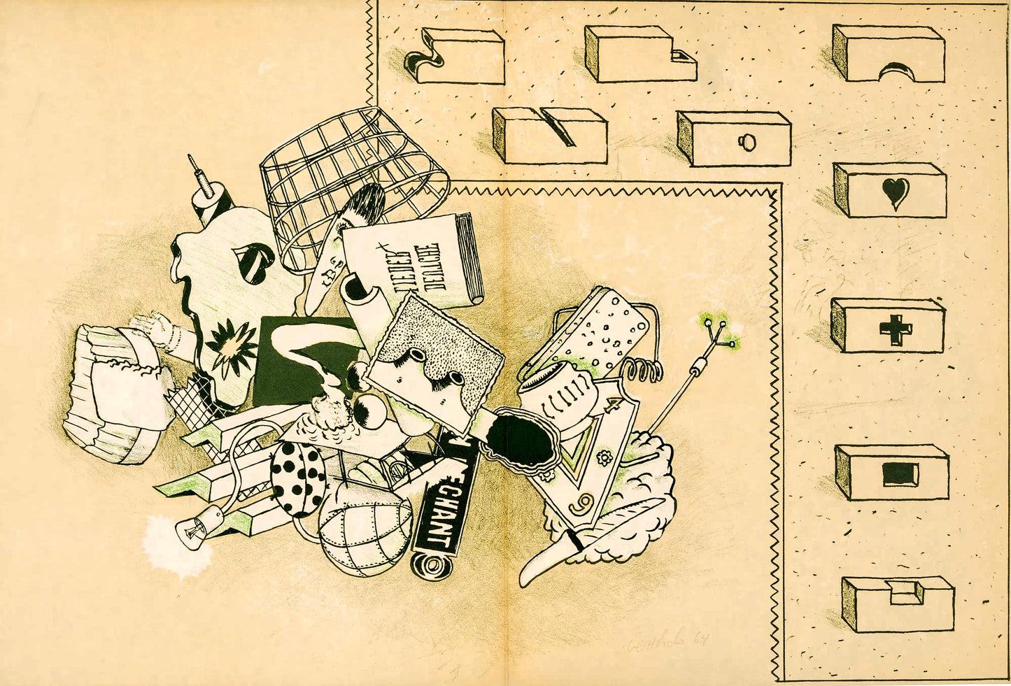 Ren Bertholo, Composition, Suites N8, Rencontres, Lithograph