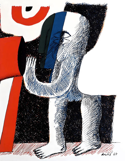 Horst Antes, Composition, Suites N8, Rencontres, Lithograph