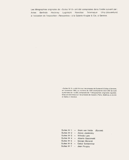 Horst Antes, Composition, Suites N8, Rencontres, Lithograph