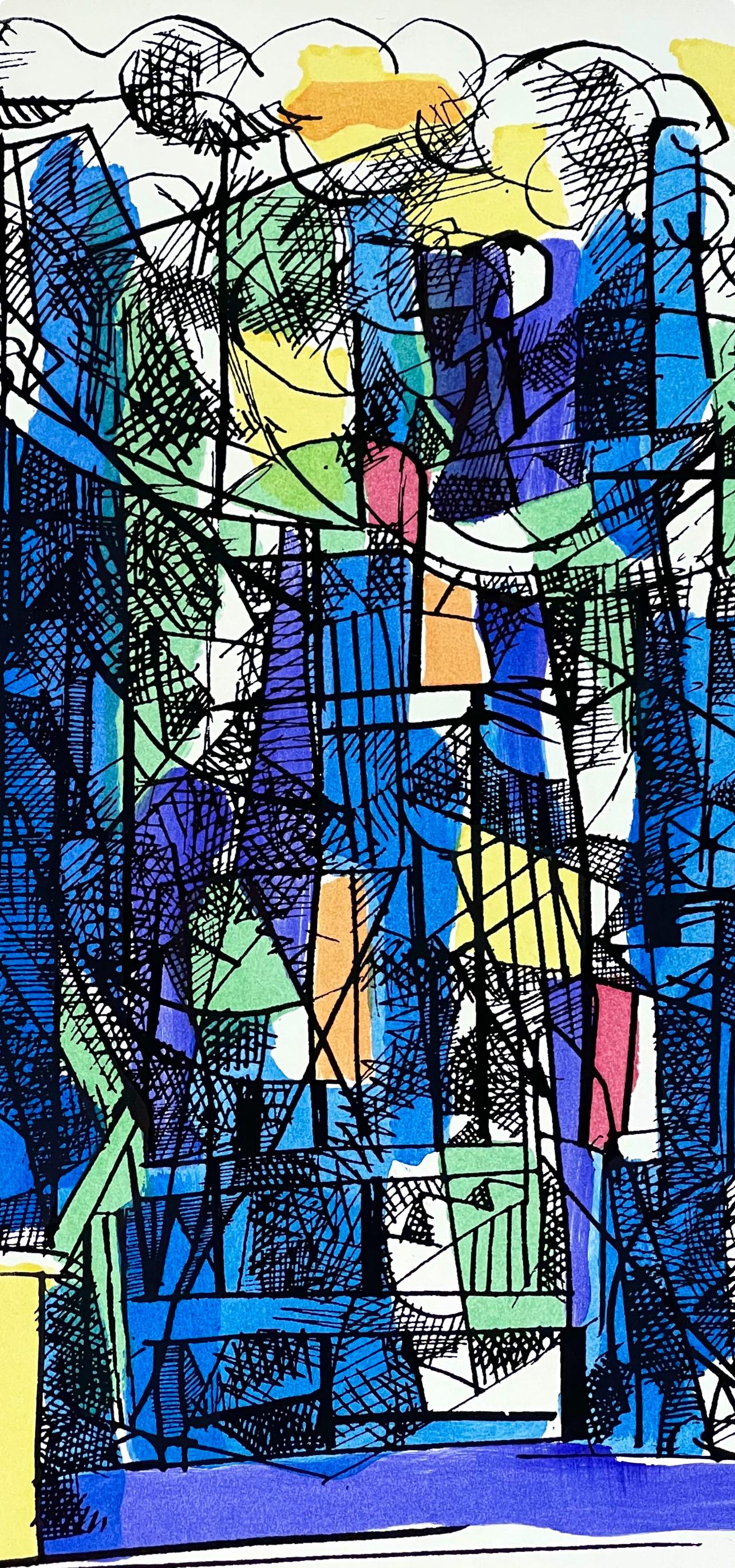 Abraham Rattner, Study For Window Cleaner, Lithograph