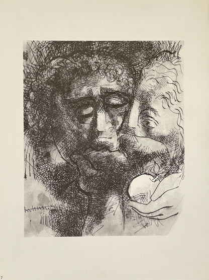 Abraham Rattner, Adam And Eve, Lithograph