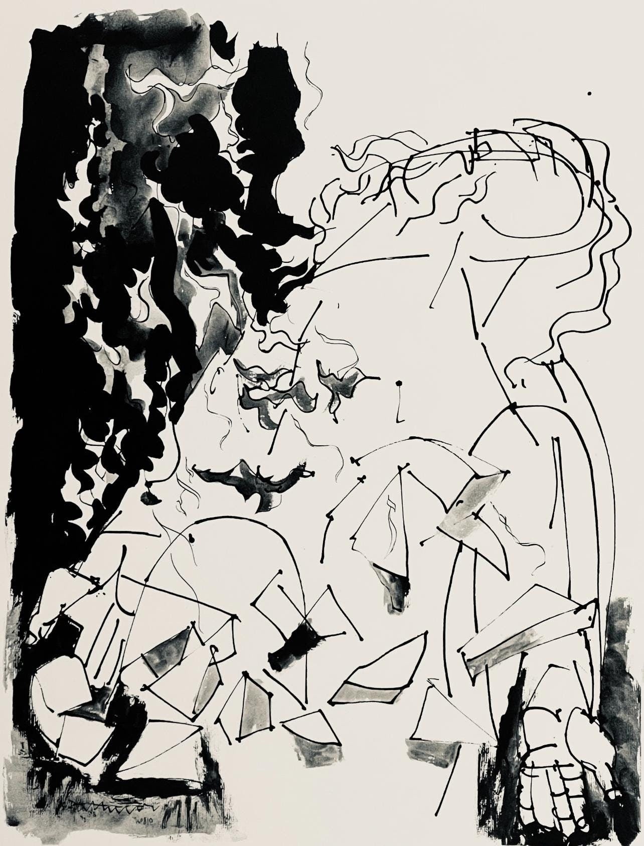 Abraham Rattner, Moses: Study, Lithograph