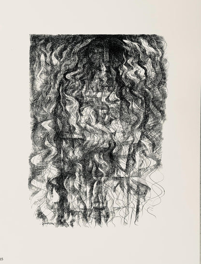 Abraham Rattner, Figure In Flames, Lithograph
