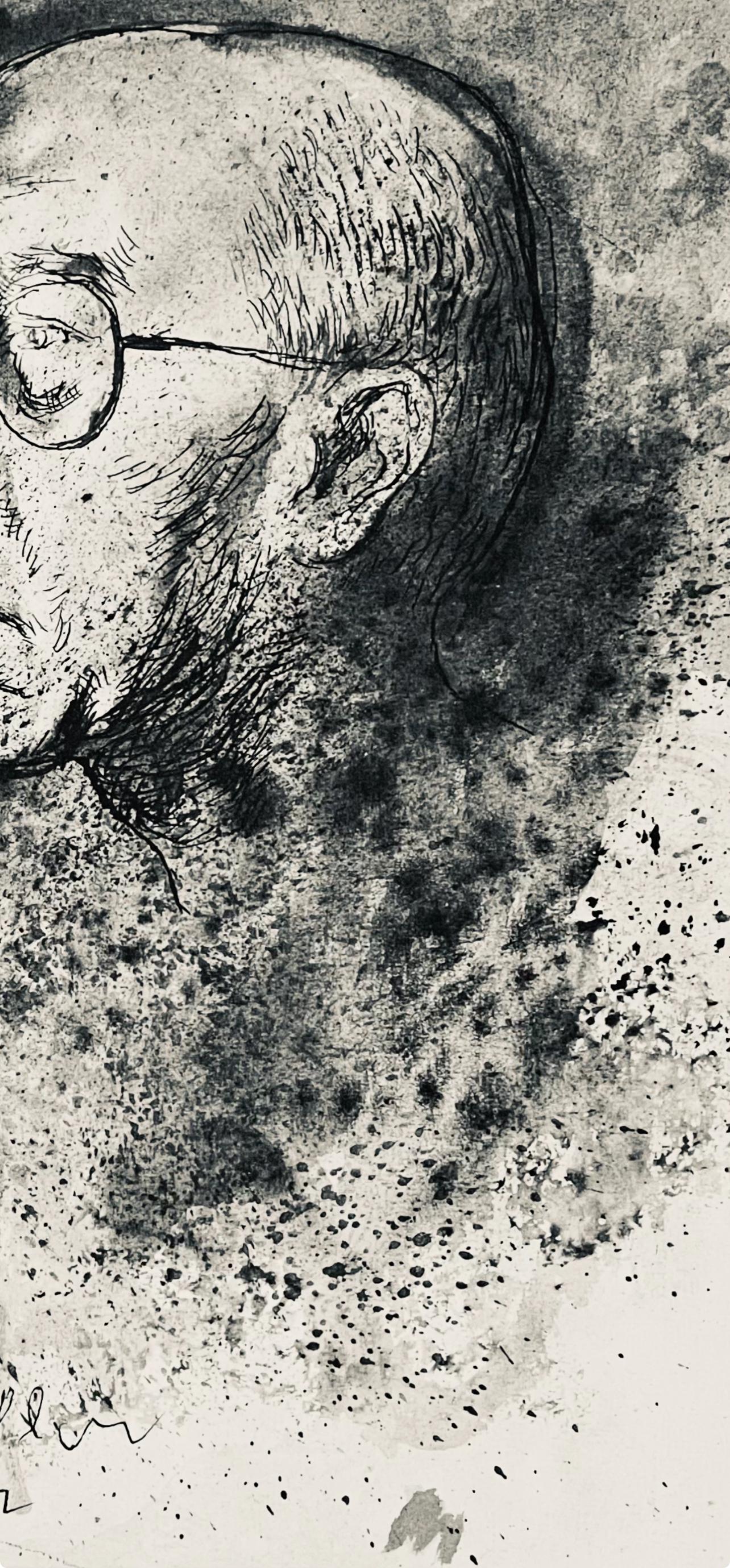 Abraham Rattner, Portrait Of Henry Miller, Lithograph