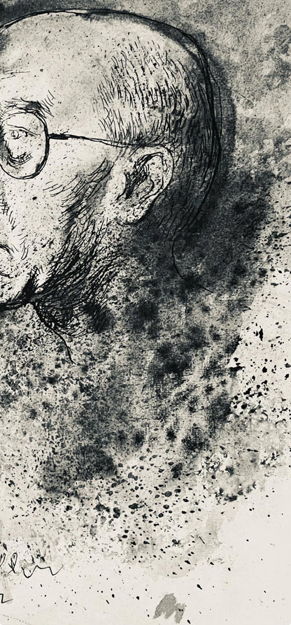 Abraham Rattner, Portrait Of Henry Miller, Lithograph