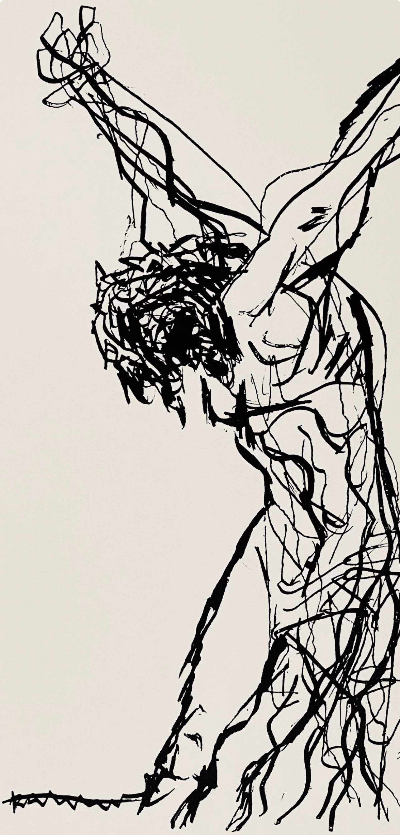 Abraham Rattner, Christ On The Cross, Lithograph