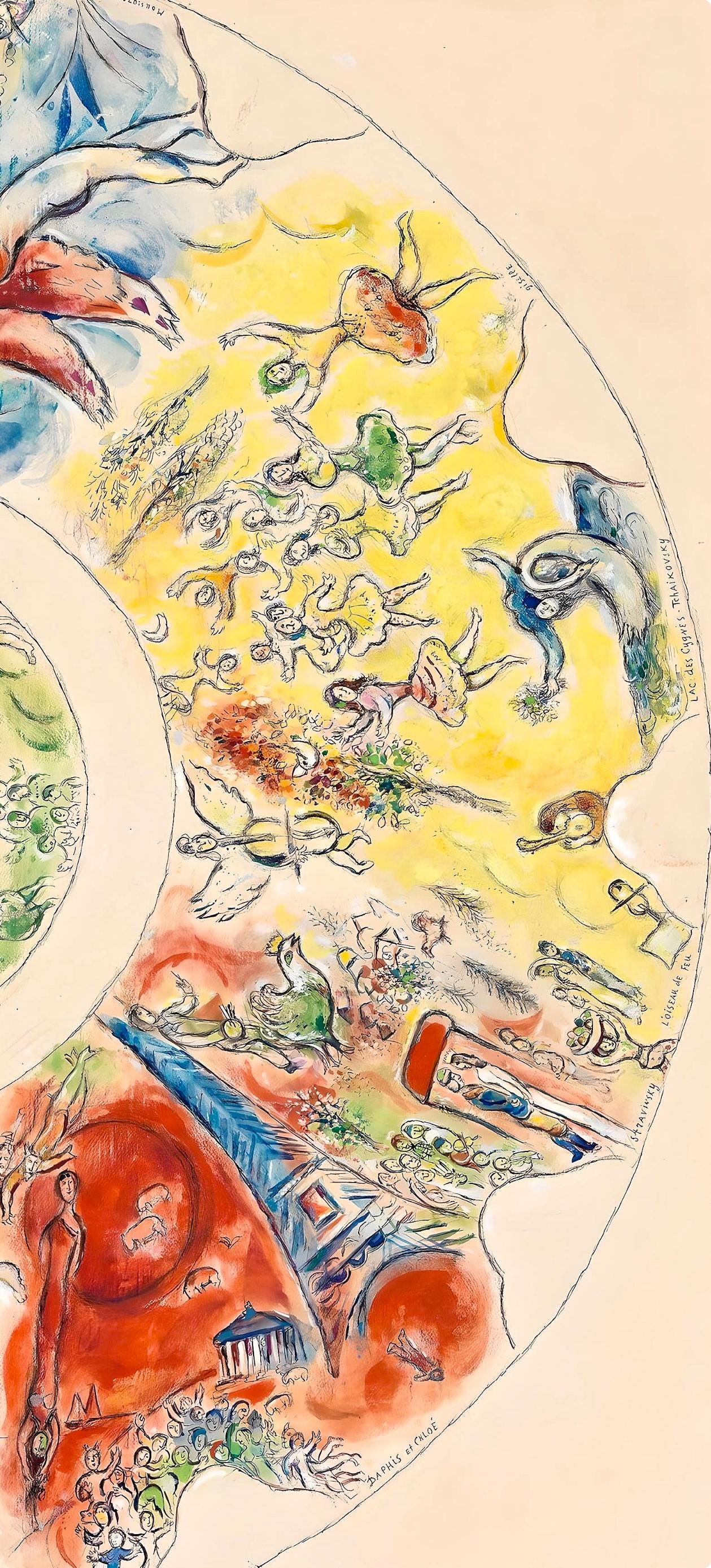 Marc Chagall, Composition (Cramer 61), Le Plafond De L'Opra De Paris, Lithograph