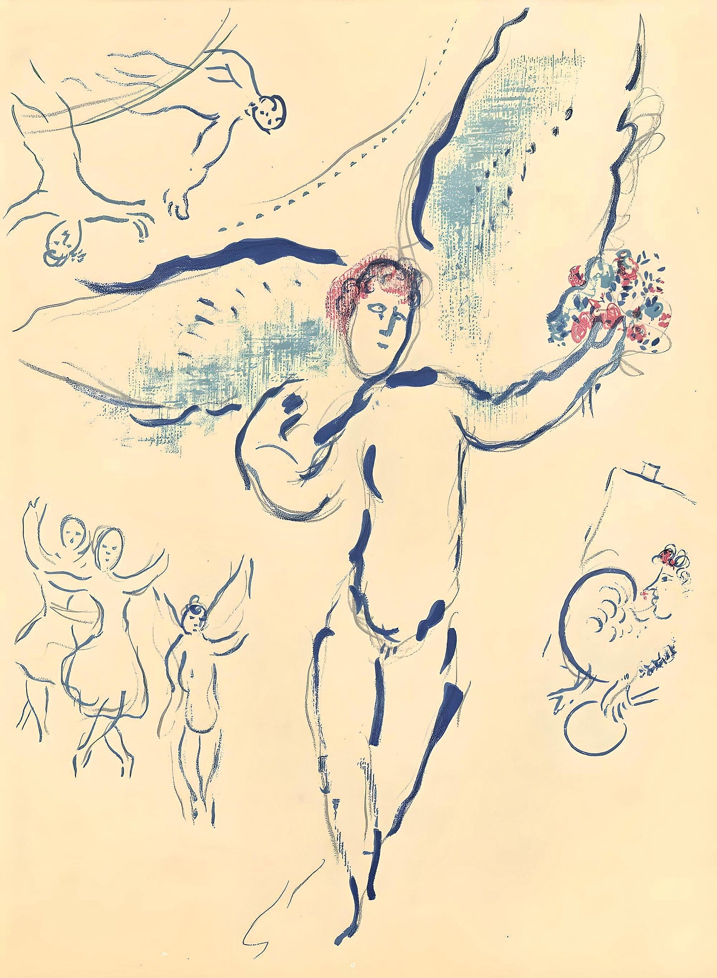 Marc Chagall, Composition (Cramer 61), Le Plafond De L'Opra De Paris, Lithograph