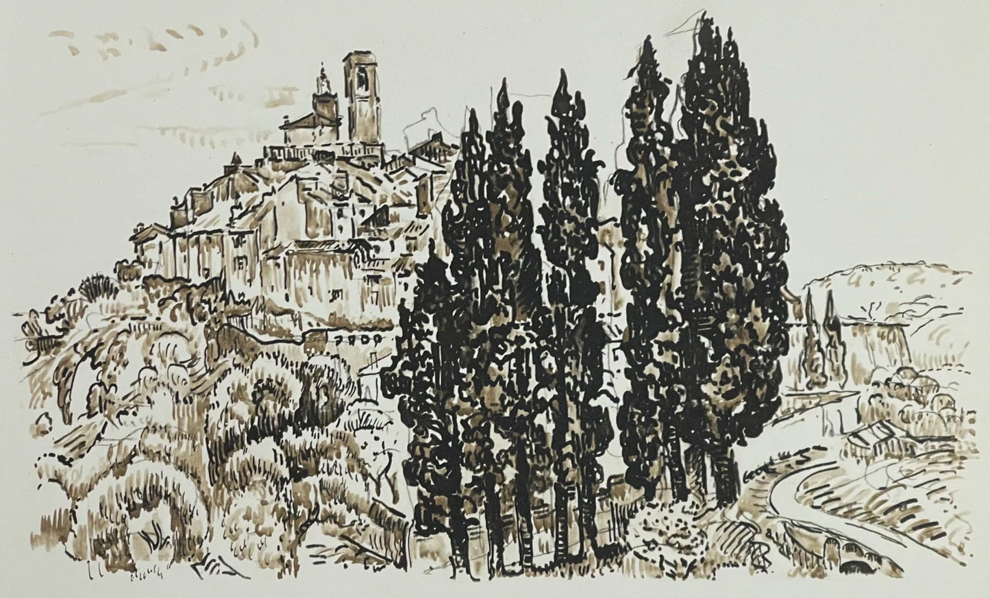 Paul Signac, St-Paul-De-Vence, Signac Dessins, Lithograph
