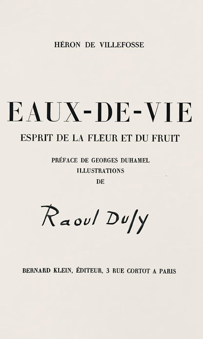 Raoul Dufy, Composition, Eaux-De-Vie, Esprit De La Fleur Et Du Fruit, Lithograph