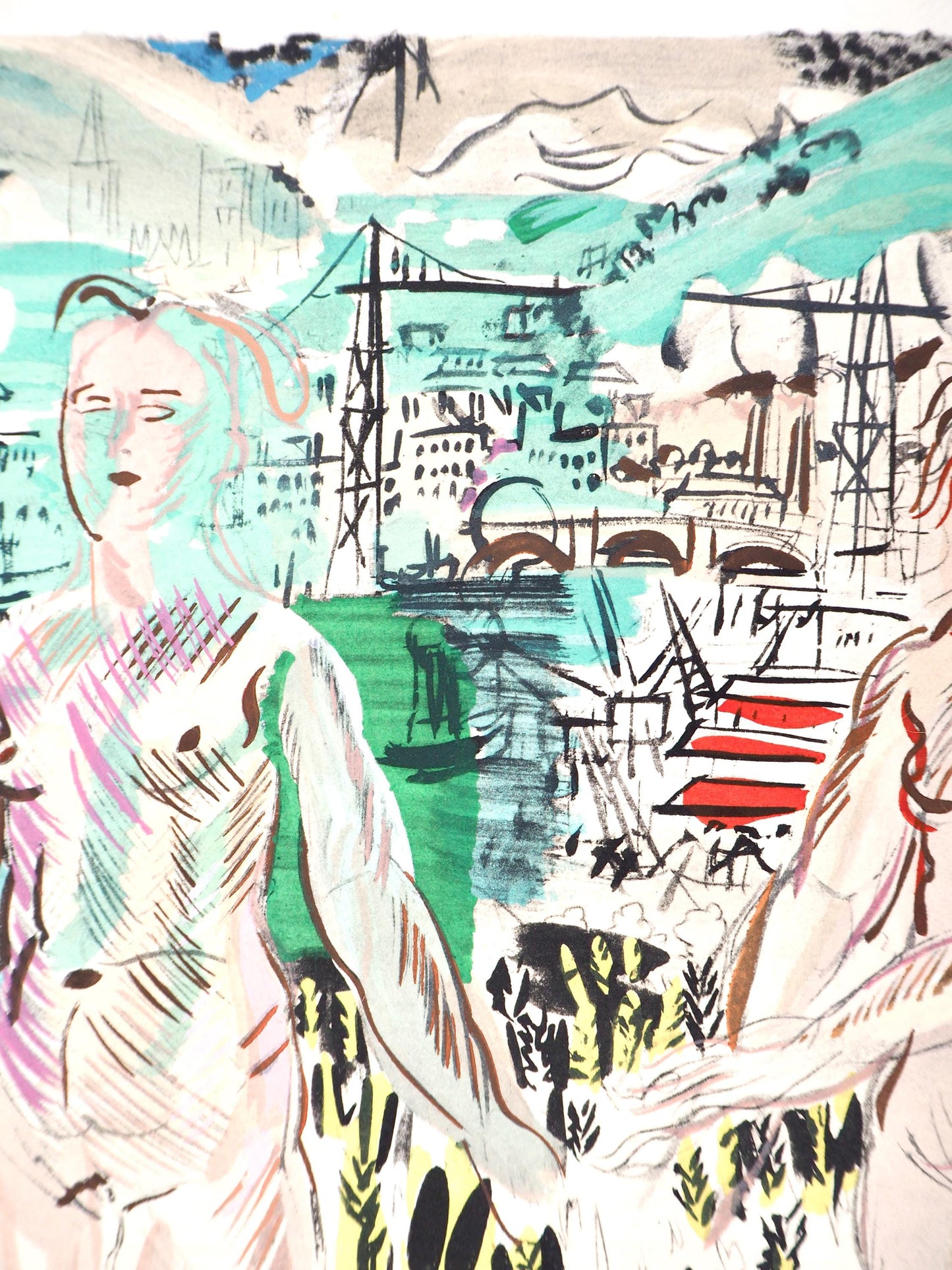 Raoul Dufy, Composition, Eaux-De-Vie, Esprit De La Fleur Et Du Fruit, Lithograph