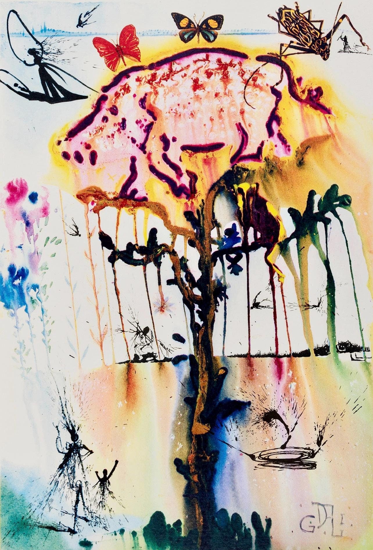 Salvador Dal, Composition (Field 69-5, A-M), Alice'S Adventures In Wonderland, Hliogravure
