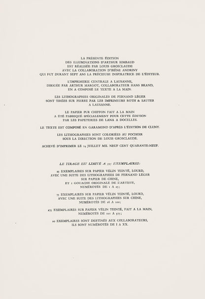 Fernand Lger, Composition (Saphire 24-38), Les Illuminations, Lithograph