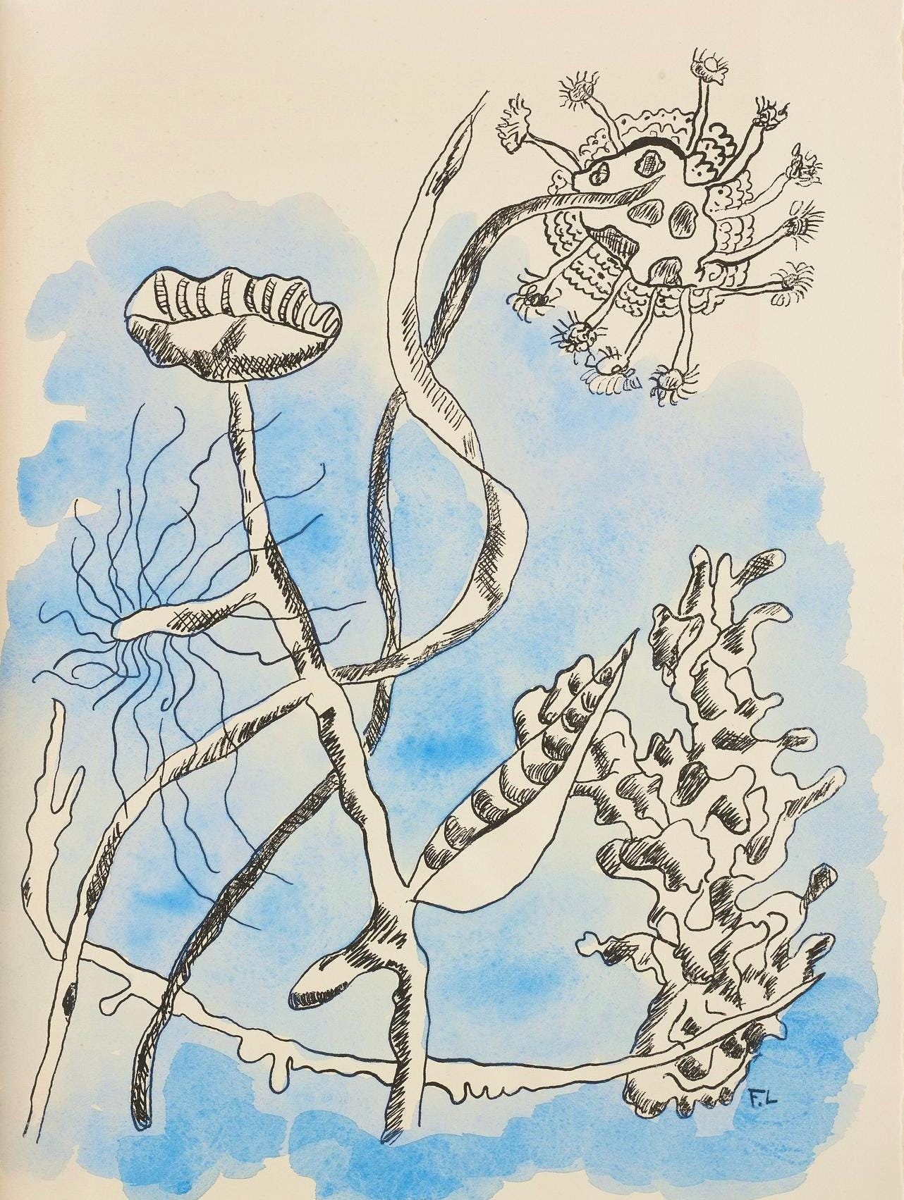 Fernand Lger, Composition (Saphire 24-38), Les Illuminations, Lithograph