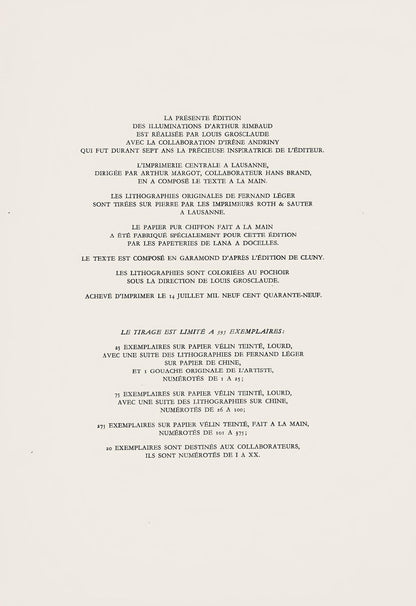 Fernand Lger, Composition (Saphire 24-38), Les Illuminations, Lithograph
