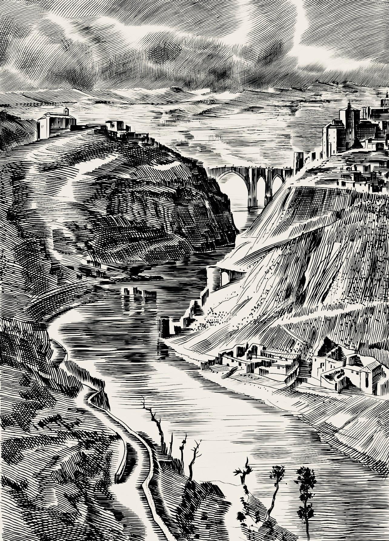 Albert Decaris, Composition, Portrait De A. Decaris, Engraving