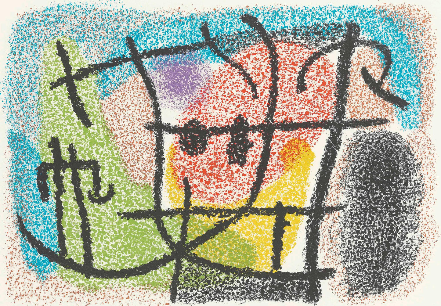 Joan Mir, Composition (Cramer 103; Mourlot 382-383), Mir Cartones 1956-1965, Lithograph