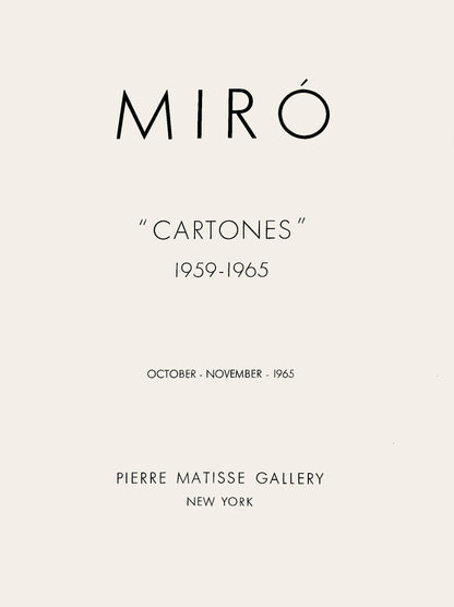 Joan Mir, Composition (Cramer 103; Mourlot 382-383), Mir Cartones 1956-1965, Lithograph