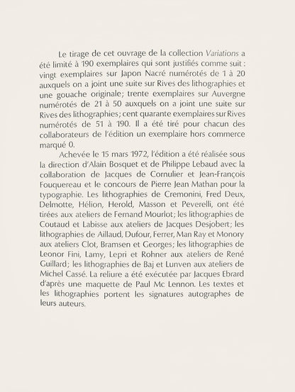 Flix Labisse, Composition, Variations Sur L'Imaginaire, Lithograph