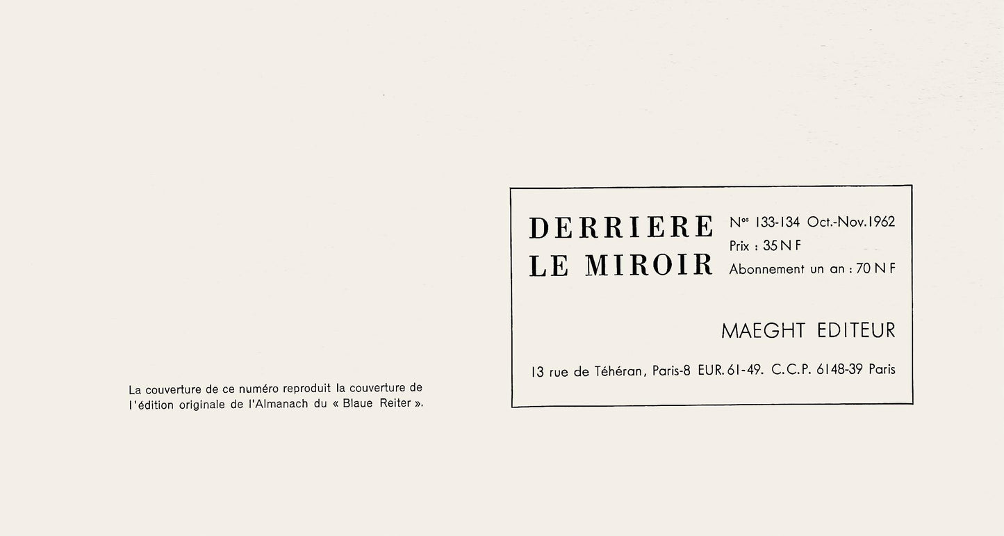 Franz Marc, Der Traum, Derrire Le Miroir, Lithograph